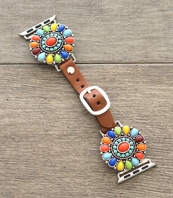 <font color=BLUE>WATCH BAND/ GIFT ITEMS</font> :: SMART WATCH BAND :: Wholesale Turquoise Western Apple Watch Band