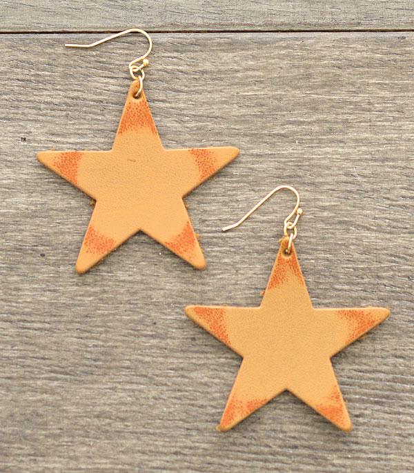 <font color=black>SALE ITEMS</font> :: JEWELRY :: Earrings :: Wholesale Star Vintage Leather Earrings