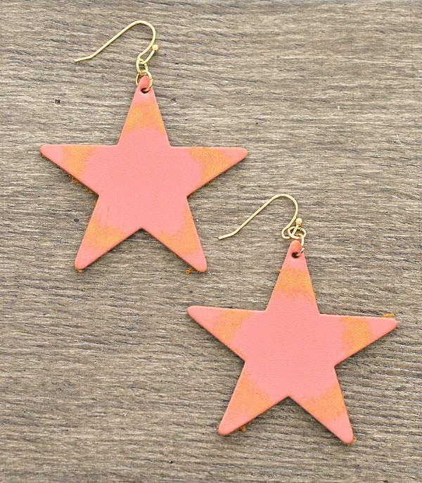 <font color=black>SALE ITEMS</font> :: JEWELRY :: Earrings :: Wholesale Star Vintage Leather Earrings