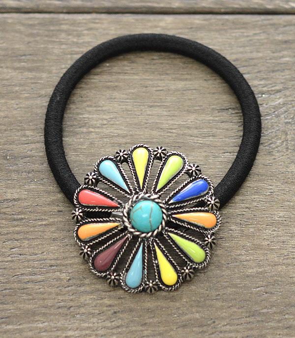 New Arrival :: Wholesale Western Turquoise Hair Tie