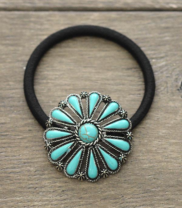 New Arrival :: Wholesale Western Turquoise Hair Tie