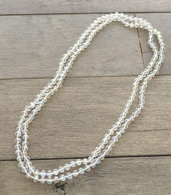 NECKLACES :: WESTERN LONG NECKLACES :: Wholesale 60" Crystal Beads Long Necklace