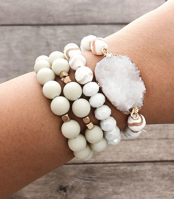 druzy bracelet stack