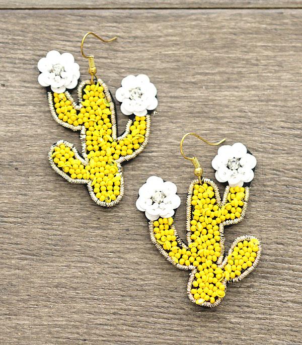 <font color=black>SALE ITEMS</font> :: JEWELRY :: Earrings :: Wholesale Seed Beaded Cactus Earrings
