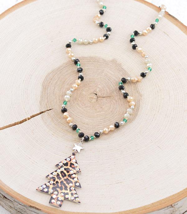 New Arrival :: Wholesale Leopard Christmas Tree Bead Necklace