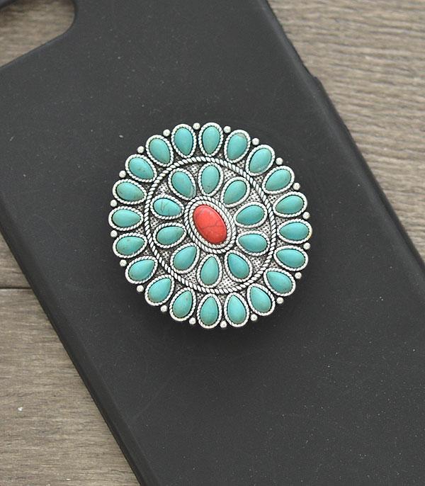 New Arrival :: Wholesale Turquoise Semi Stone Phone Grip