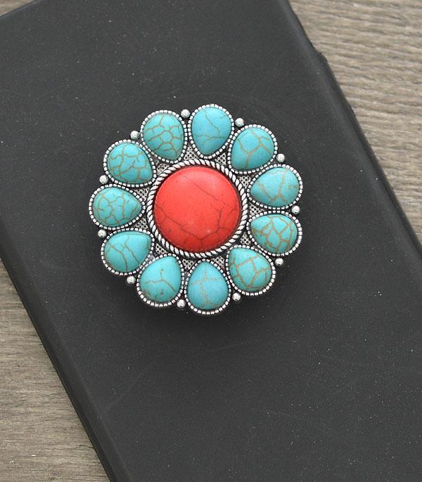 PHONE ACCESSORIES :: Wholesale Turquoise Pop Up Phone Grip