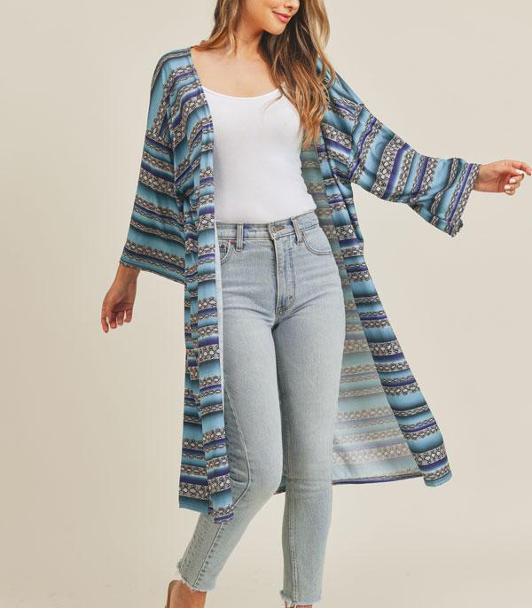 KIMONO I SCARVES :: KIMONO / PONCHO :: Wholesale Western Serape Duster Kimono