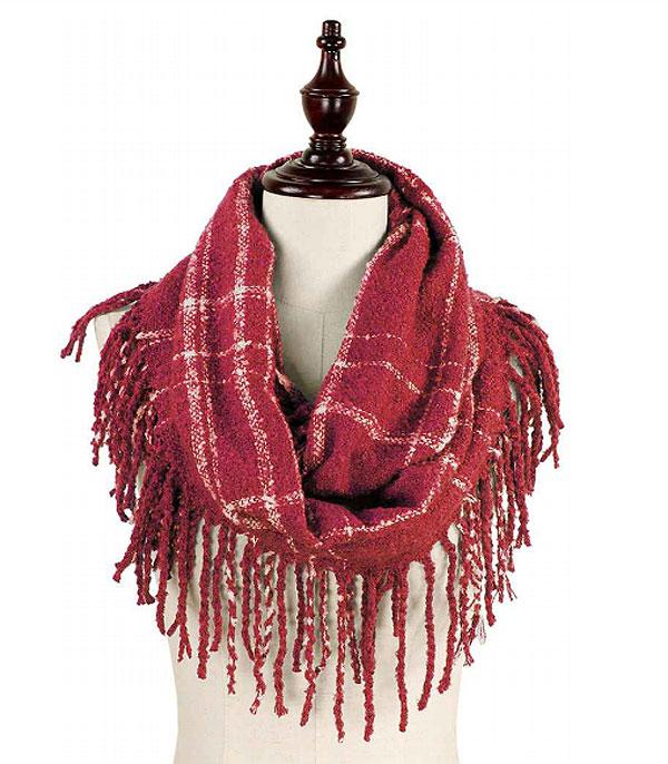 <font color=black>SALE ITEMS</font> :: SCARVES | APPAREL  :: Scarves :: Wholesale Two Tone Plaid Infinity Scarf