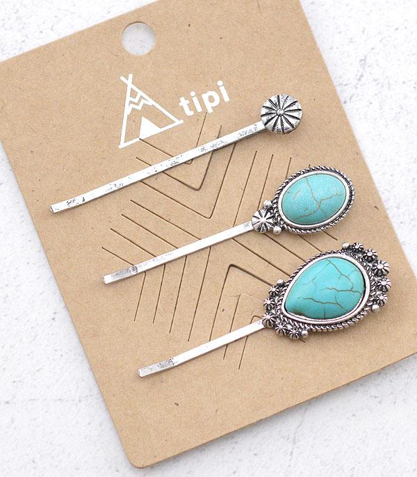 New Arrival :: Wholesale Turquoise Bobby Pin Set
