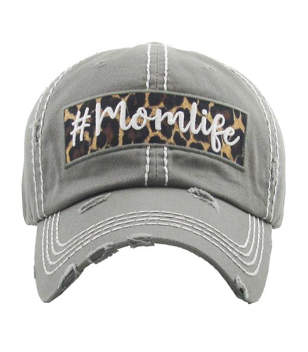 HATS I HAIR ACC :: BALLCAP I VISOR :: Wholesale Momlife Leopard Vintage Ballcap