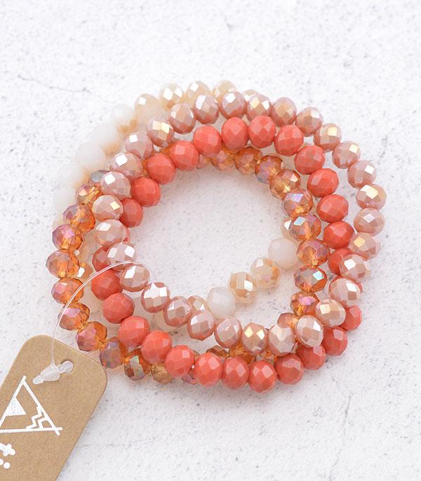 New Arrival :: Wholesale Glass Bead Stacked Bracelet Set