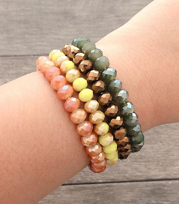 BRACELETS :: STRETCH-BEAD :: Wholesale Glass Bead Stacked Bracelet Set