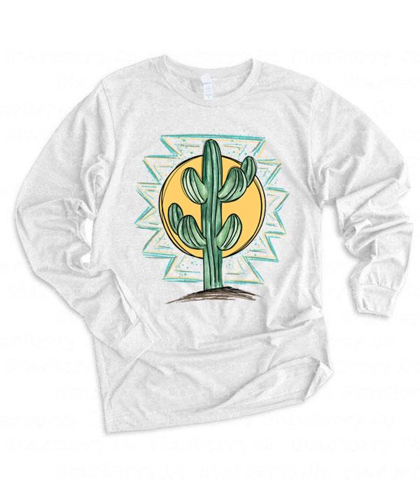 GRAPHIC TEES :: LONG SLEEVE :: Wholesale Western Cactus Desert Long Sleeve T-shir