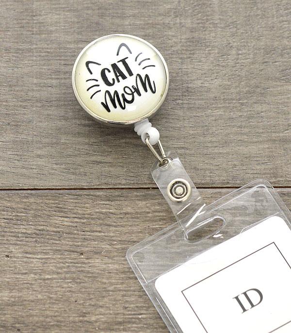 <font color=black>SALE ITEMS</font> :: MISCELLANEOUS :: Wholesale Cat Mom Retractable ID Badge Holder