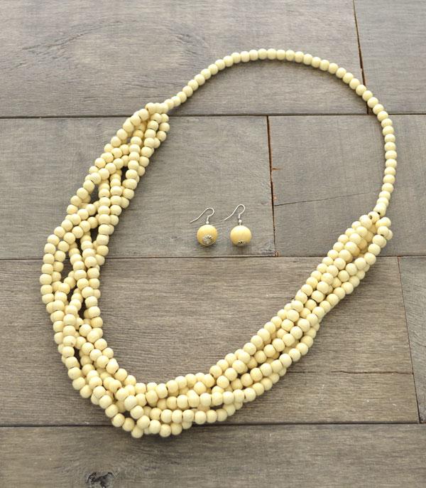 <font color=black>SALE ITEMS</font> :: JEWELRY :: Necklaces :: Wholesale Knotted Wood Beads Necklace