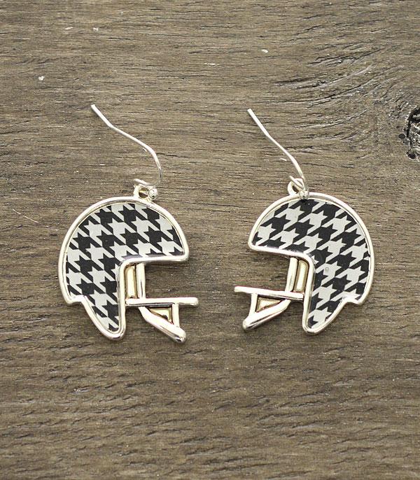 SPORTS THEME :: Wholesale Houndstooth Football Helmet Earrings