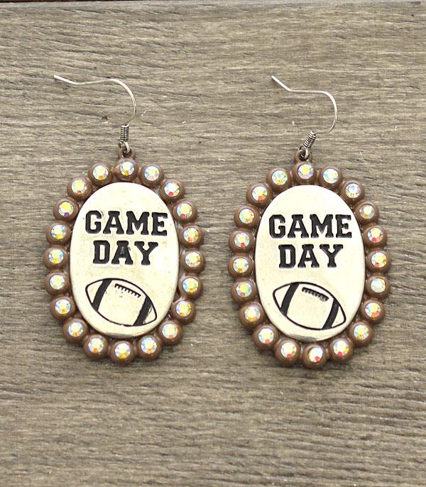 <font color=black>SALE ITEMS</font> :: JEWELRY :: Earrings :: Wholesale Football Gameday Bling Earrings