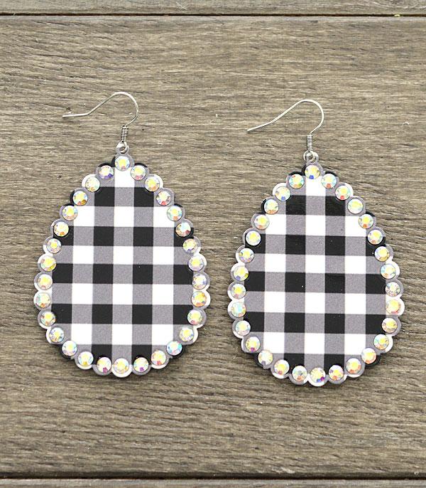 <font color=black>SALE ITEMS</font> :: JEWELRY :: Earrings :: Wholesale Buffalo Plaid Tear Drop Earrings