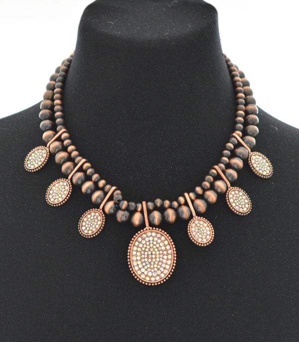 <font color=black>SALE ITEMS</font> :: JEWELRY :: Necklaces :: Wholesale Navajo Pearl Stone Pendant Necklace