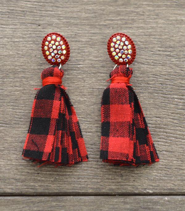 <font color=black>SALE ITEMS</font> :: JEWELRY :: Earrings :: Wholesale Buffalo Plaid Tassel Earrings