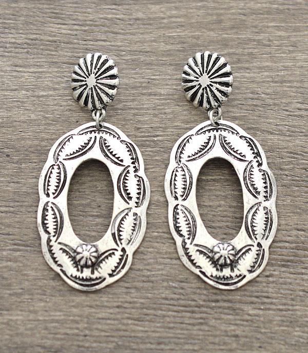 New Arrival :: Wholesale Western Silver Plated Statement Earrings