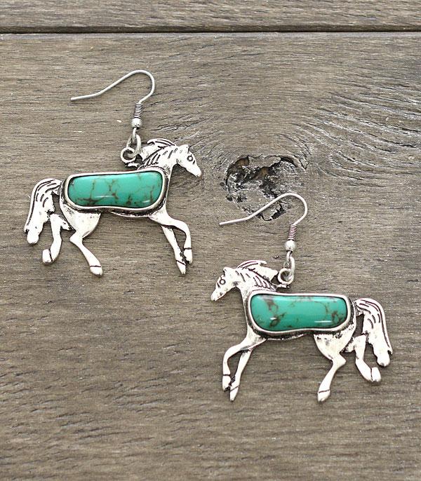 EARRINGS :: WESTERN HOOK EARRINGS :: Wholesale Running Horse Western Earrings