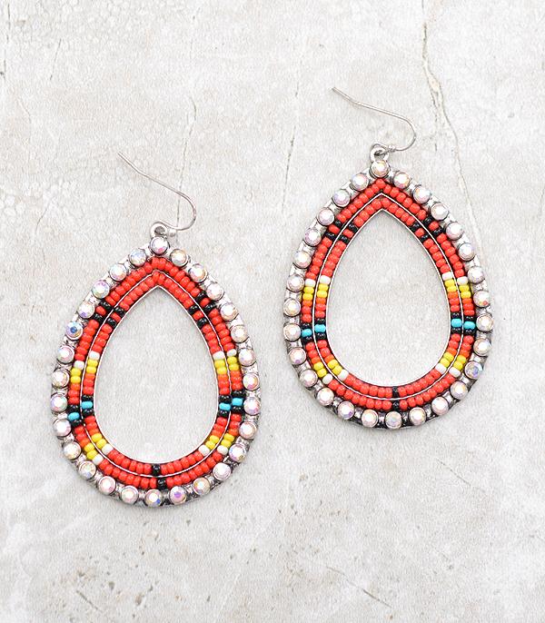 New Arrival :: Wholesale Seed Beaded Teardrop Earrings