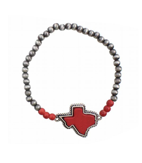 BRACELETS :: STRETCH-BEAD :: Wholesale Texas Map Navajo Bead Bracelet