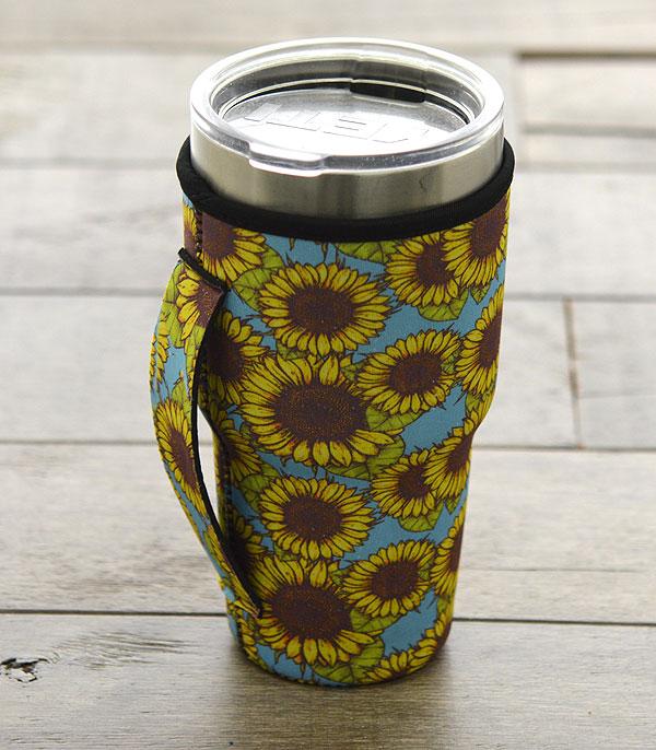 New Arrival :: Wholesale Sunflower Print Large Tumbler Drink Slee