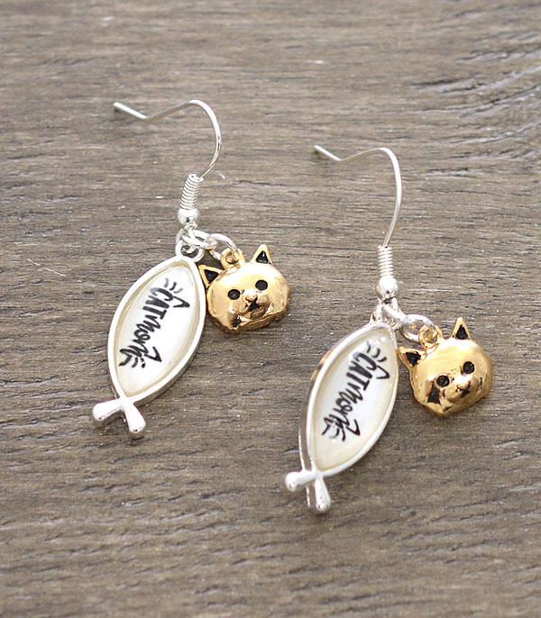 <font color=black>SALE ITEMS</font> :: JEWELRY :: Earrings :: Wholesale Cat Mama Dangle Earrings