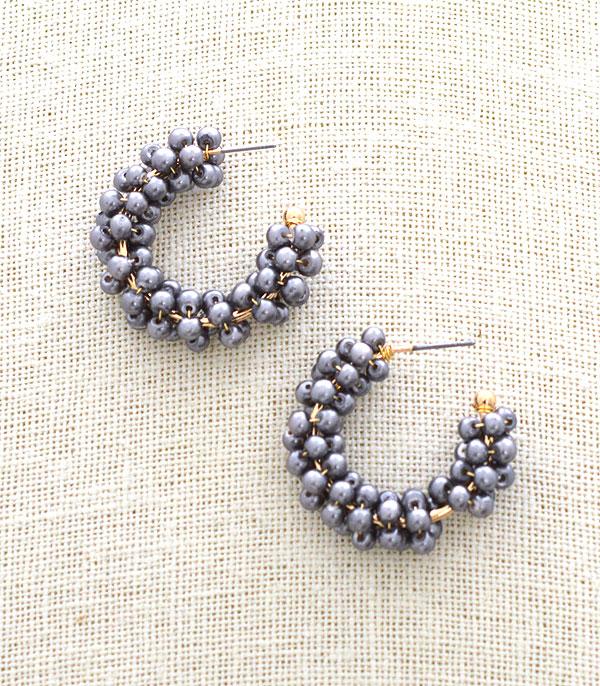 <font color=black>SALE ITEMS</font> :: JEWELRY :: Earrings :: Wholesale Cluster Pearl Hoop Earrings