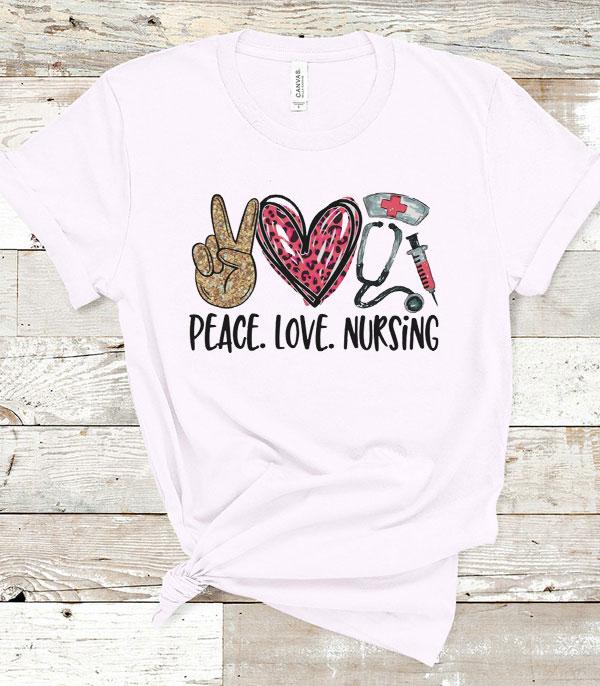 GRAPHIC TEES :: GRAPHIC TEES :: Wholesale Peace Love Nurse Graphic T-Shirt