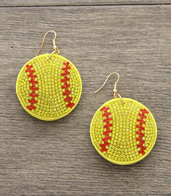 SPORTS THEME :: Wholesale Bling Softball Earrings