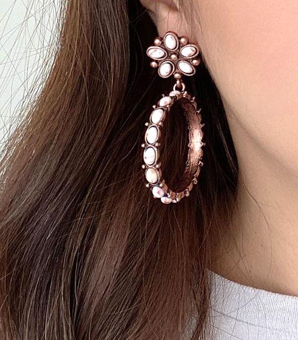 WHAT'S NEW :: Wholesale Turquoise Flower Hoop Earrings