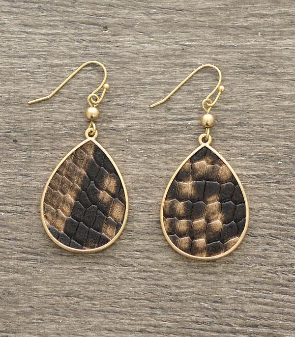 <font color=black>SALE ITEMS</font> :: JEWELRY :: Earrings :: Wholesale Snake Print Teardrop Earrings