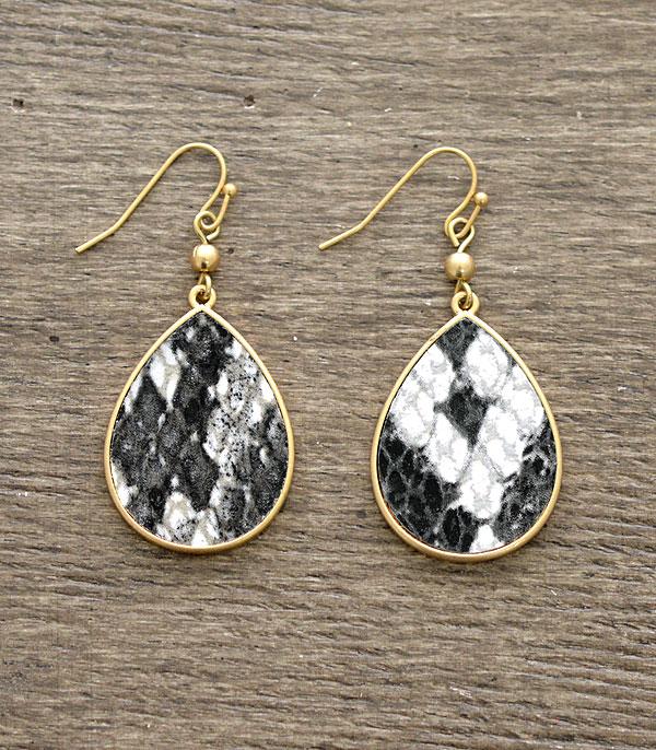 <font color=black>SALE ITEMS</font> :: JEWELRY :: Earrings :: Wholesale Snake Print Teardrop Earrings