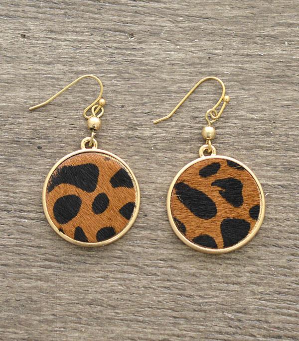 <font color=black>SALE ITEMS</font> :: JEWELRY :: Earrings :: Wholesale Animal Print Circle Dangle Earrings