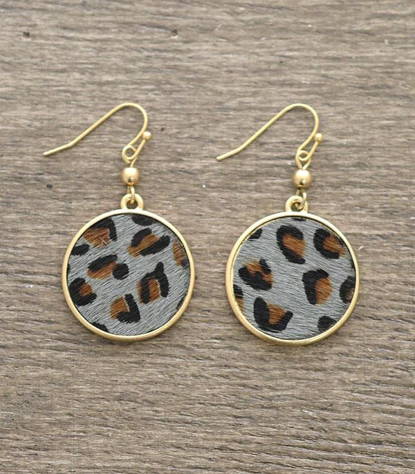 <font color=black>SALE ITEMS</font> :: JEWELRY :: Earrings :: Wholesale Animal Print Circle Dangle Earrings