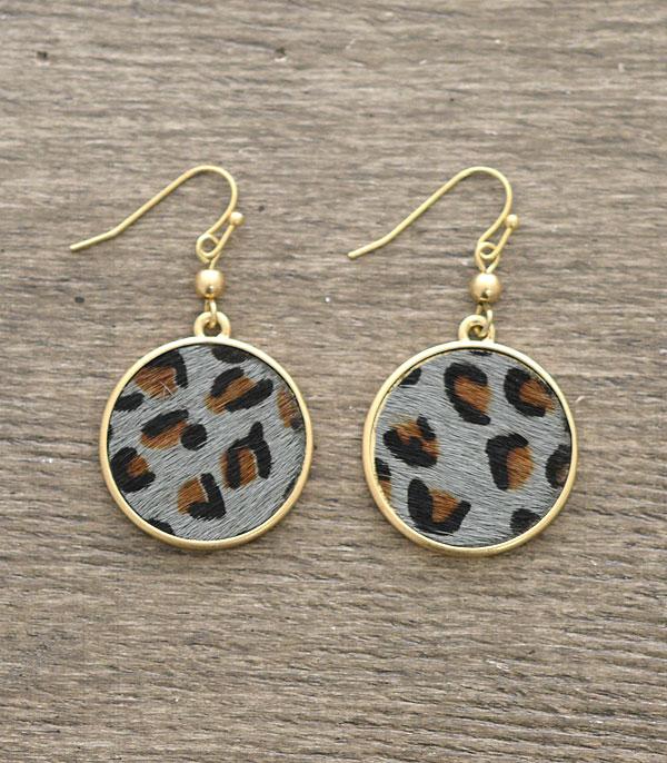 <font color=black>SALE ITEMS</font> :: JEWELRY :: Earrings :: Wholesale Animal Print Circle Dangle Earrings