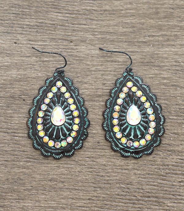 <font color=black>SALE ITEMS</font> :: JEWELRY :: Earrings :: Wholesale Teardrop Concho Western Earrings