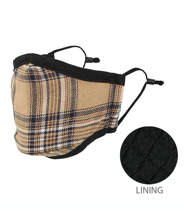 <font color=black>SALE ITEMS</font> :: MISCELLANEOUS :: Wholesale Plaid Reusable Double Layer Face Mask