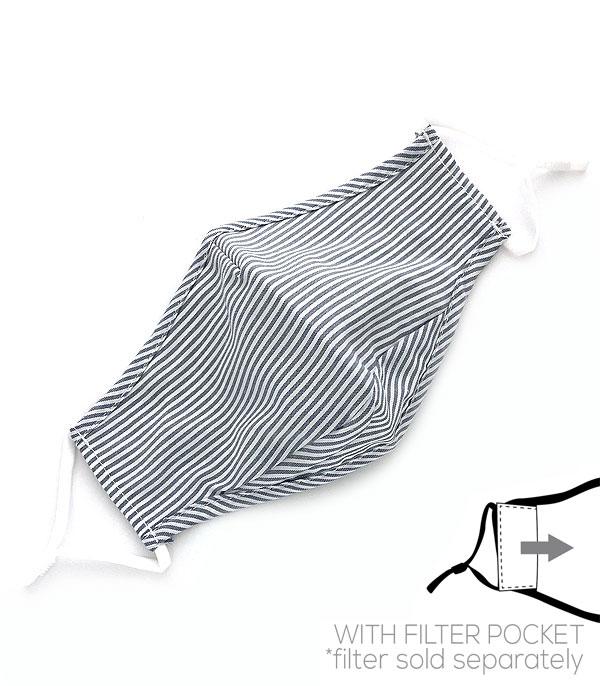 <font color=black>SALE ITEMS</font> :: MISCELLANEOUS :: Wholesale Stripe Print Filter Pocket Face Mask