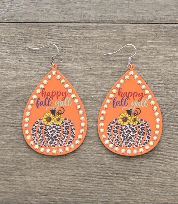 New Arrival :: Wholesale Happy Fall Pumpkin Earrings