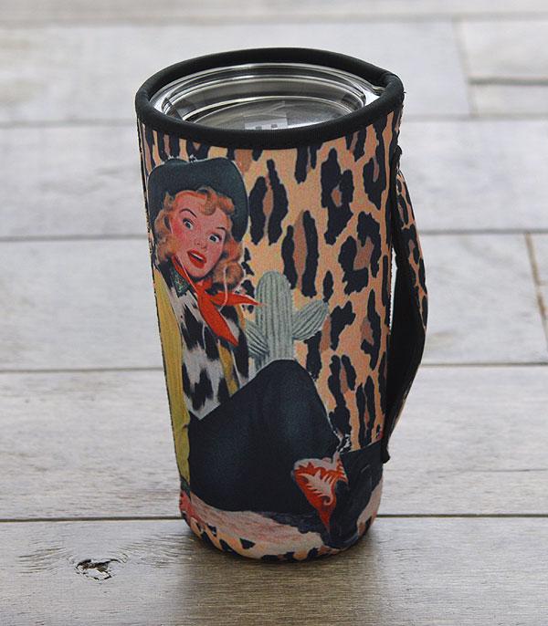 New Arrival :: Wholesale Vintage Cowgirl Tumbler Drink Sleeve