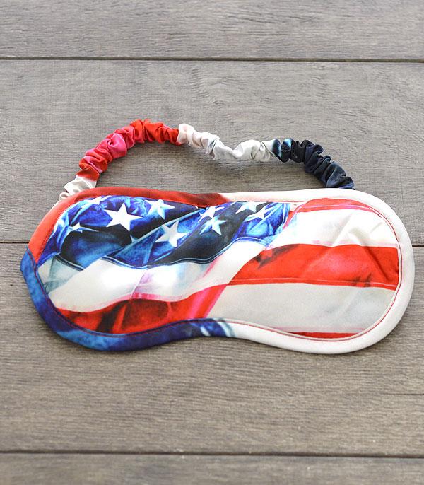 <font color=RED>RED,WHITE, AND BLUE</font> :: Wholesale US Flag Soft Silk Satin Sleep Mask