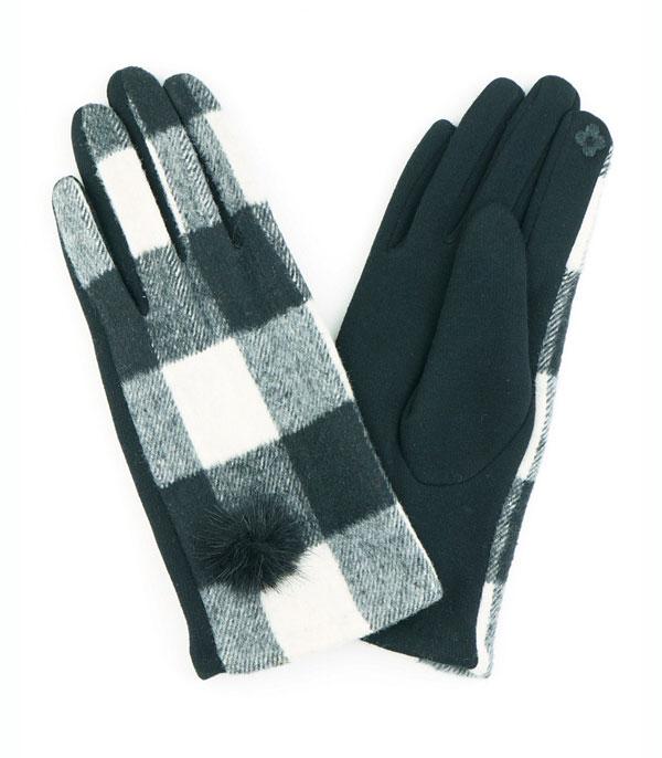 New Arrival :: Wholesale Buffalo Plaid Winter Gloves