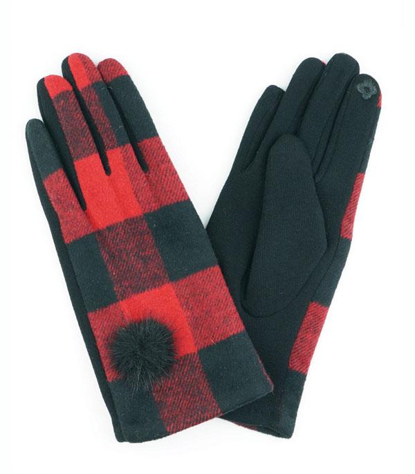New Arrival :: Wholesale Buffalo Plaid Winter Gloves