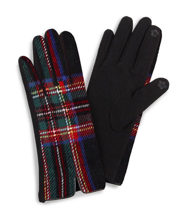 GLOVES I SOCKS :: Wholesale Plaid Touch Phone Winter Glove