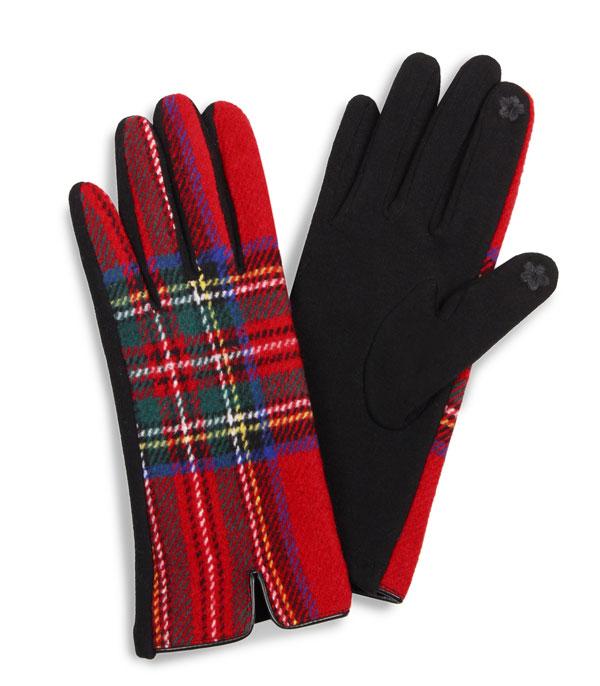 GLOVES I SOCKS :: Wholesale Plaid Touch Phone Winter Glove